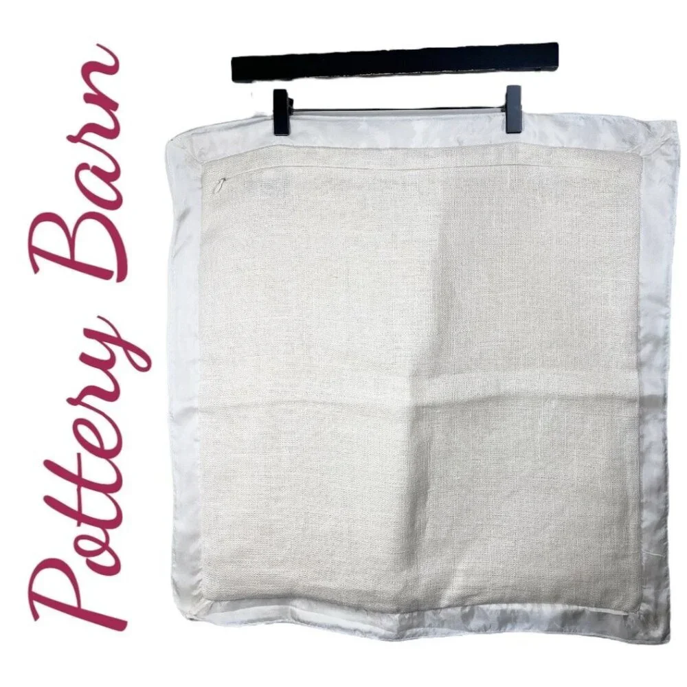 NWOT POTTERY BARN‎ Belgian Linen Pillow Cover Double Flange Sham 20x20
